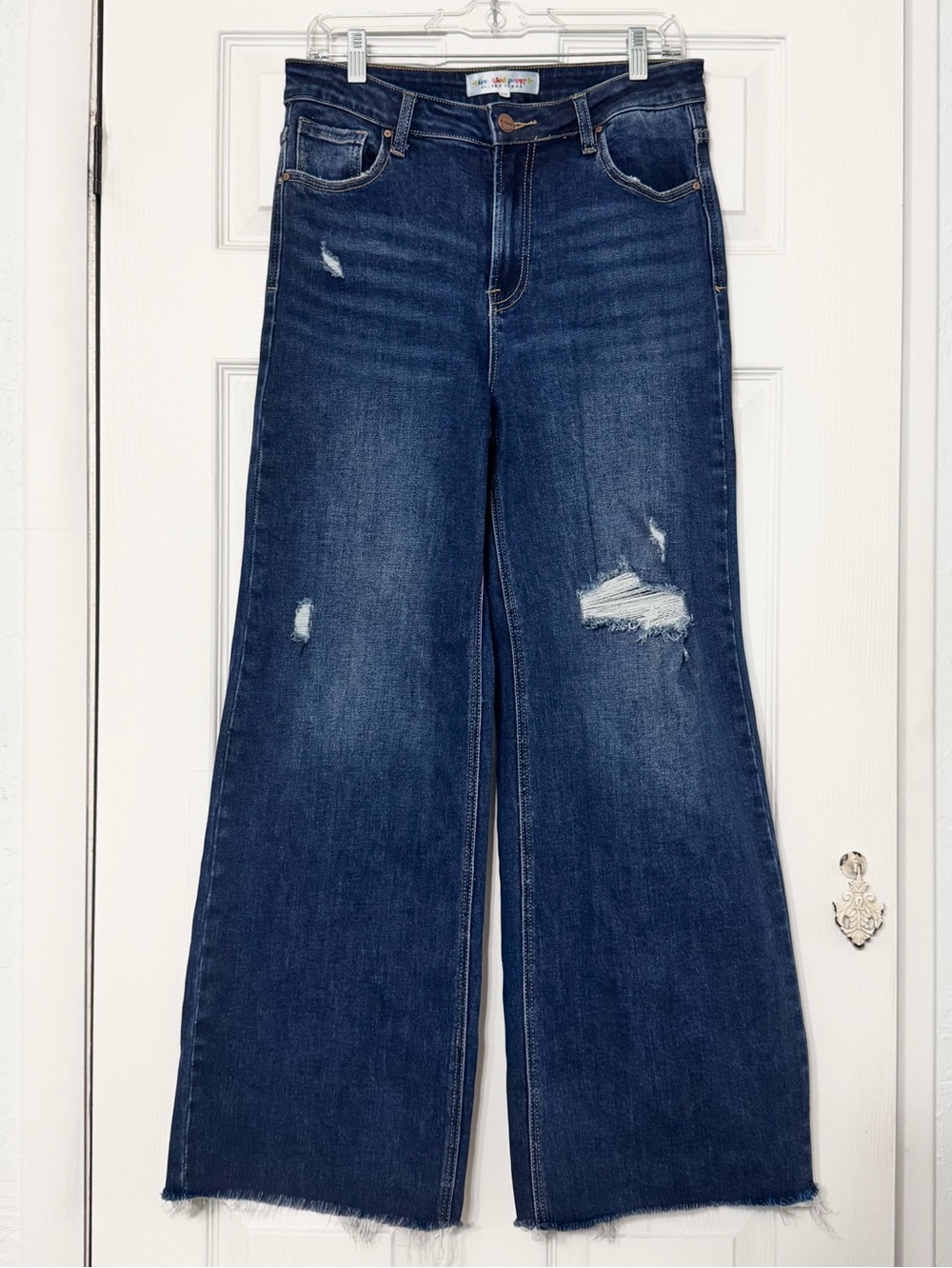 Freckled Poppy x Risen High Rise Distressed Wide Leg Jeans